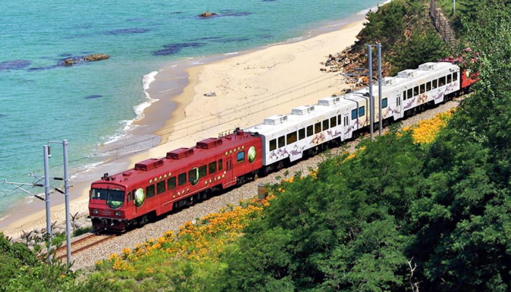 Parallellt med höghastighetslinjerna fortsätter Sydkorea även att utveckla turistinriktade tågupplevelser där själva resan står i fokus.  Foto: WalkintoKorea/ Korail