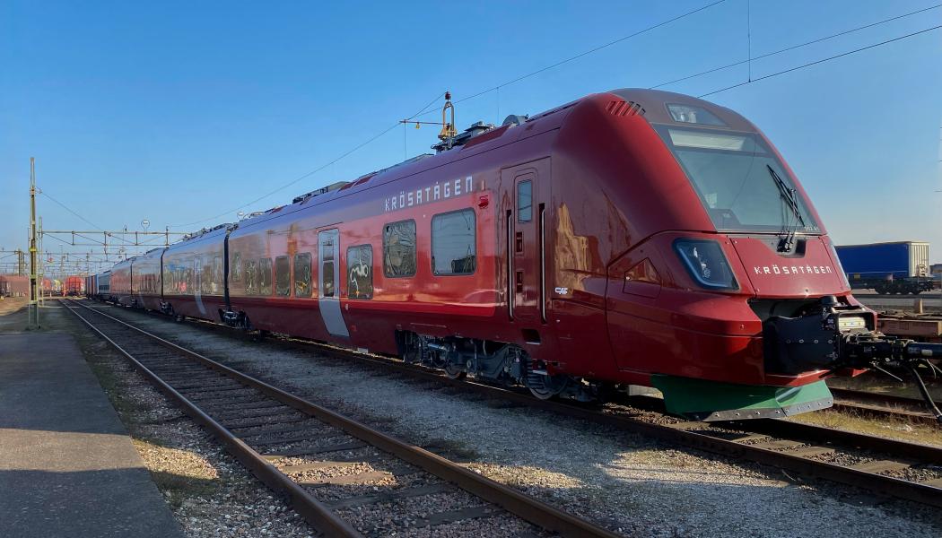 Nya Krösatåget har anlänt till Nässjö Foto:  Jönköpings Länstrafik