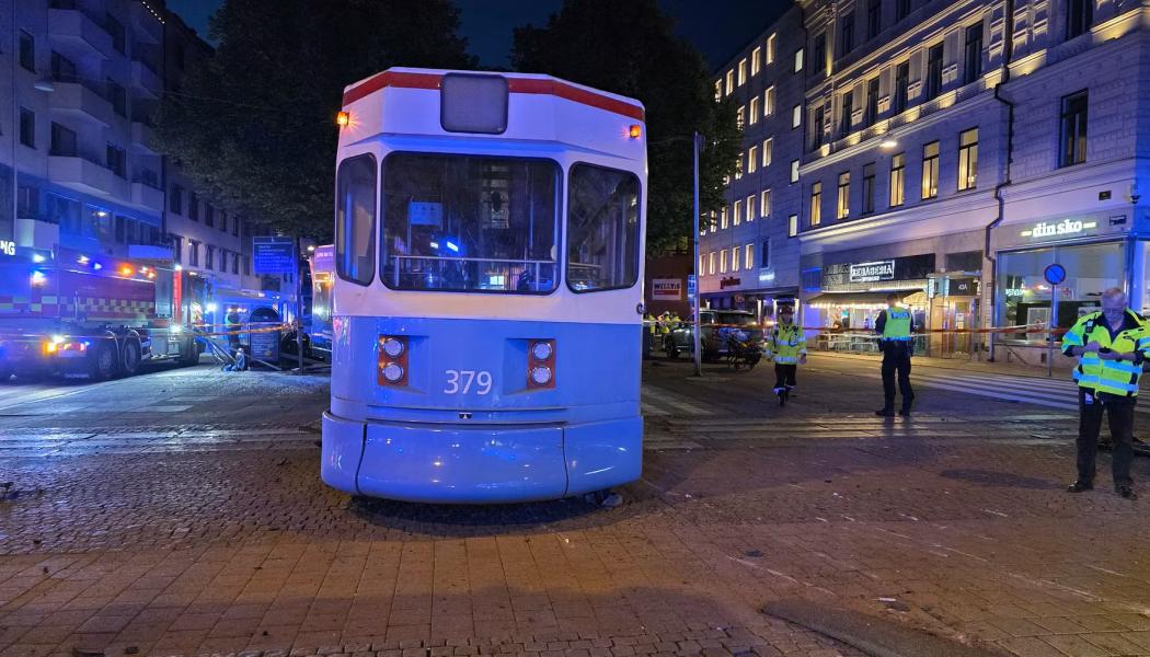 Olyckplatsen i korsningen Kungsportsavenyn och Vasagatan. Foto: Göteborgs Spårvägar