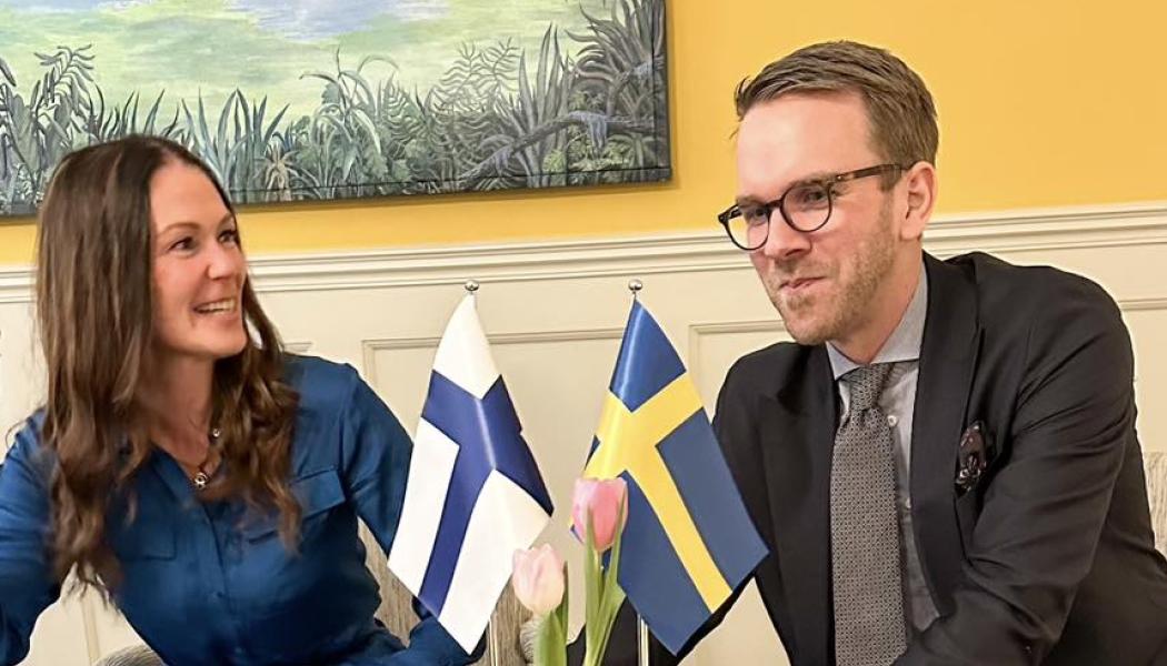 Lulu Ranne mötte sin svenska kollega, infrastruktur- och bostadsministern Andreas Carlson. Foto: Kredit: Andreas Carlson