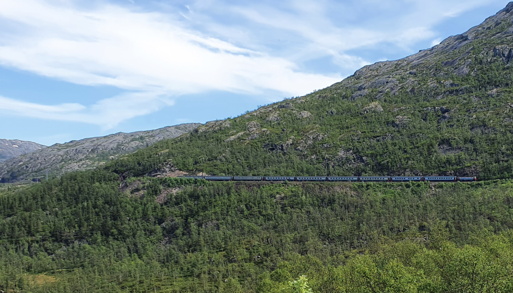 Nattåget Stockholm–Narvik vid Rombak. Foto: Kolbkorr - Own work, CC BY-SA 4.0, https://commons.wikimedia.org/w/index.php?curid=119911642/Wikimedia Commons