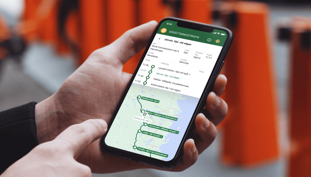 Planerat underhåll, signalfel eller nedriven kontaktledning, för alla tillfällen när tågen inte går - var är bussen, när ankommer den, vilken buss ska jag åka med, vart stannar den och när beräknas den vara framme. Foto: Nobina
