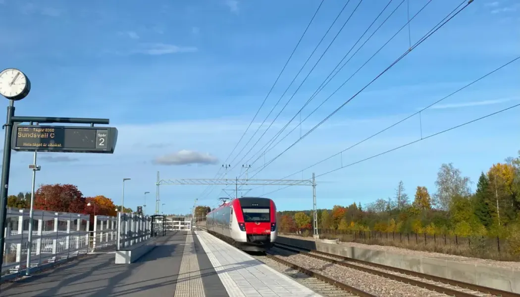 Järnvägstrafik i Sundsvall. Foto: Trafikverket