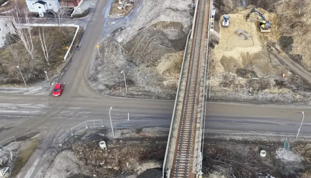 Broarbeten vid Fridhemsgatan och Björneborgsgatan söder om Sundsvall. Foto: Trafikverket