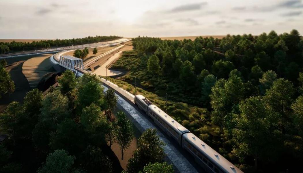 Hela dubbelspårsutbyggnaden mellan Hallsberg och Degerön beräknas vara klar 2031.  Bild: Trafikverket