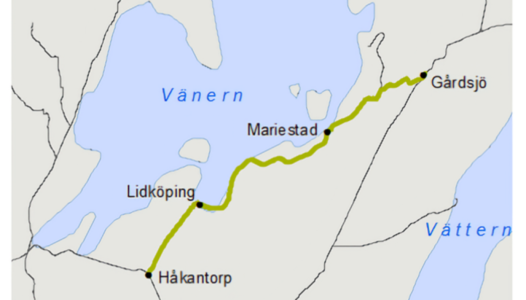 Trafikverket planerar för att öka säkerheten vid plankorsningar på sträckan Gårdsjö–Håkantorp. Översiktskarta: Trafikverket