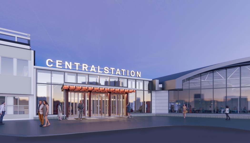 Ny entré, Övre hallen, Stockholms Centralstation. Vy mot ny entré.  Bild: AIX Arkitekter.