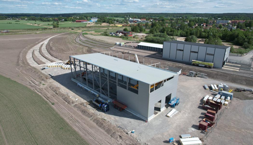 Pågående arbete med Siemens verkstad i Hallsberg. Foto: Pressbild Train Alliance