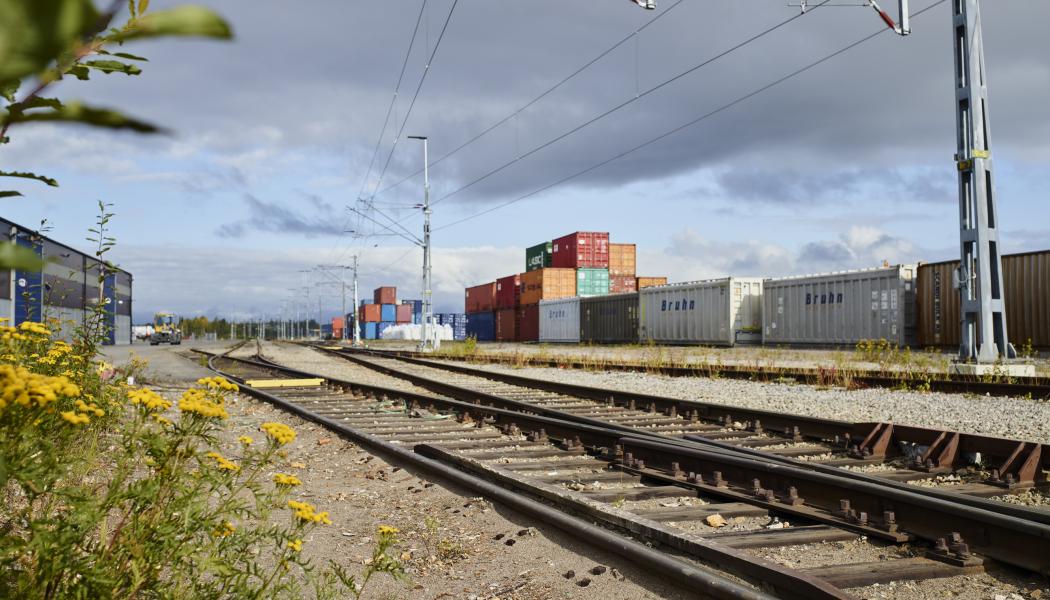 Järnvägsräls Piteå Hamn. Foto: Piteå kommun