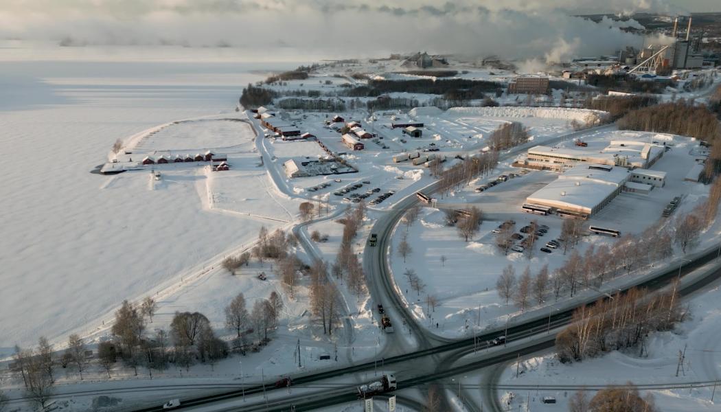 Bild över tävlingsområdet ner mot Sörfjärden och Södra hamn. Foto: Gabardin
