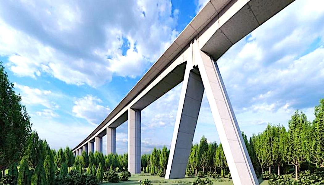 Rail Baltica började nyligen att bygga den längsta järnvägsbron i Baltikum. Frågan är huruvida den blir färdig enligt planerna. Bild: Rail Baltica