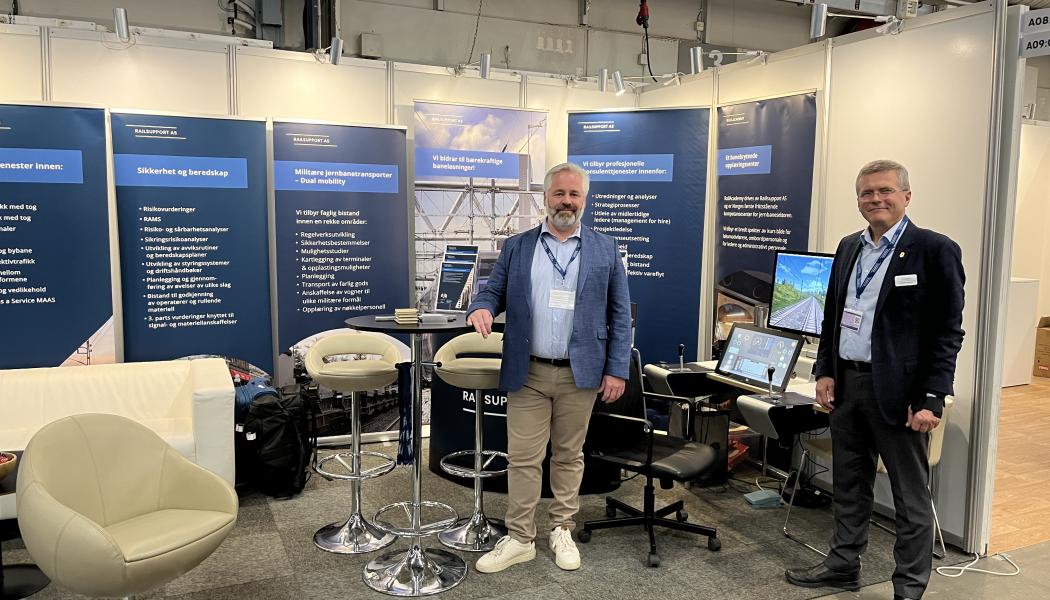 Børre Andersen och Dagfinn Berge representerade Railsupport på järnvägsmässan Train & Rail.