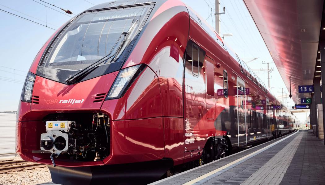 Stadlers nya dobbeldäckare presenterades nyligen i Wien. Foto: Stadler Rail