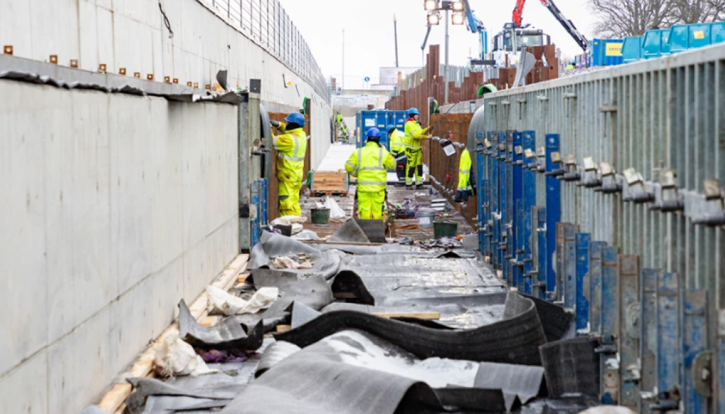 På grund av Fyrspårsbygget får Alnarpsån en ny sträckning - och mer än en fördubblad kapacitet av vattenflödet. Foto: Trafikverket