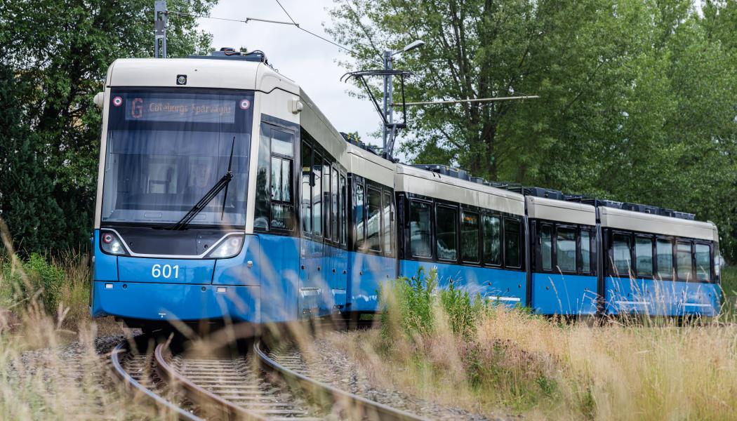 M34 Västtrafiks nya spårvagn. Foto: Västtrafik