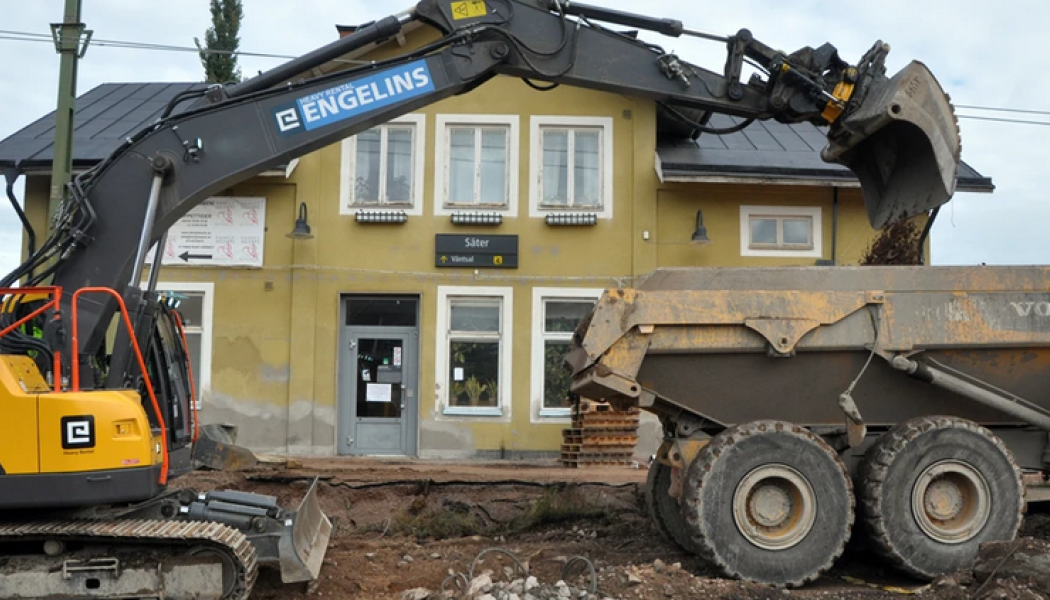 Stationsområdet i Säter återöppnar för tågtrafik. Foto: Trafikverket 