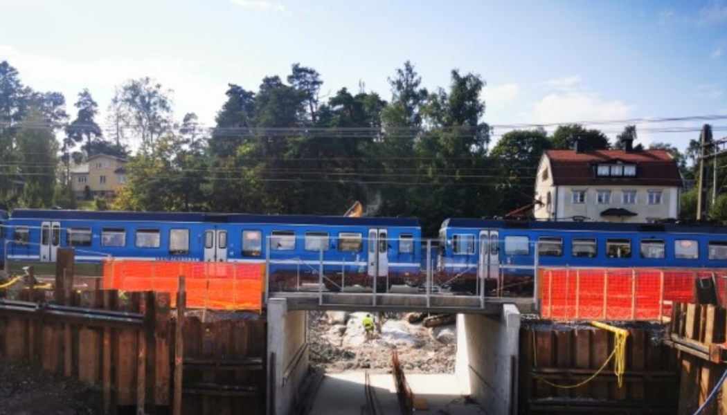 Arbetet på Roslagsbanan har pågått i princip dygnet runt. Foto: Region Stockholm