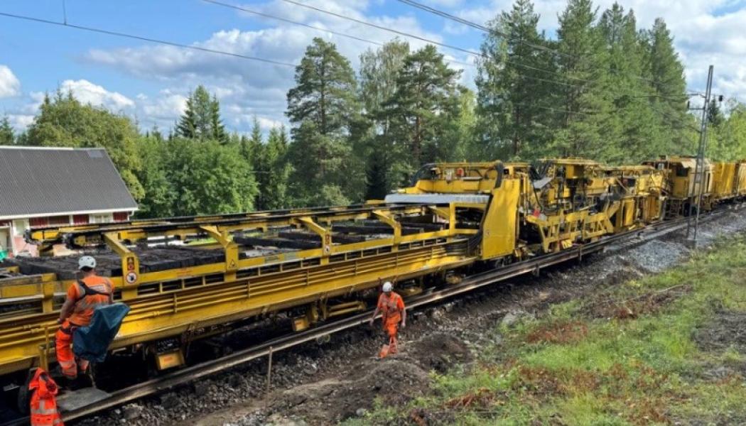 Bild från spårbytet sommaren 2024. Foto: Trafikverket