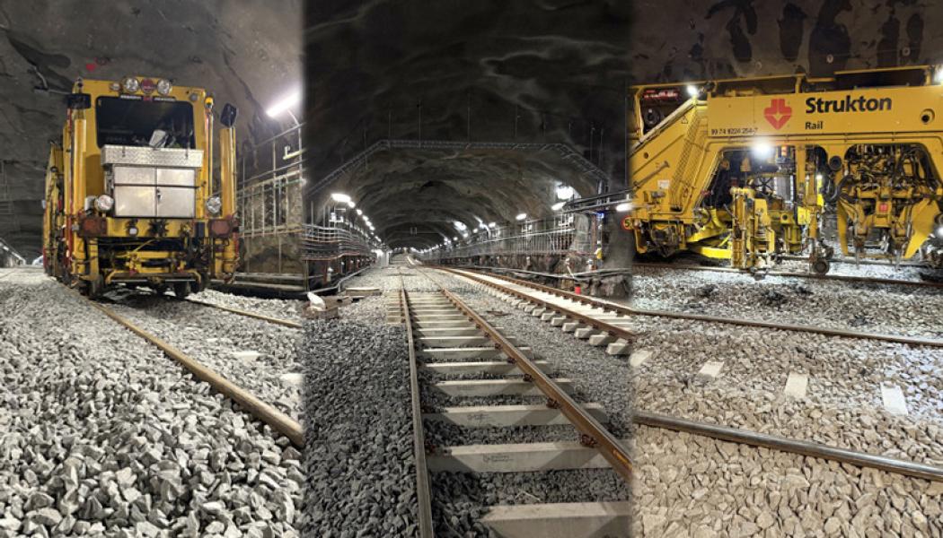 Nu pågår spårläggning på flera ställen av nya tunnelbanan. Bild: Region Stockholm.