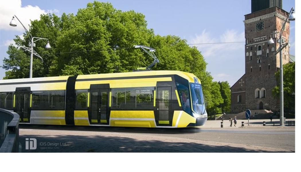 Den nya spårvägen kommer att bli cirka 12 kilometer lång med 19 hållplatser från hamnen via centrum till stadsdelen Kråkkärret. Fotograf: Turun kaupunki / Turku City, Tuomiokirkko IDIS Design