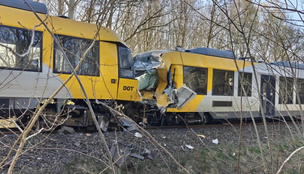 Platsen efter tågolyckan norr om Hillerød i Danmark. Foto: Presse-foto.dk