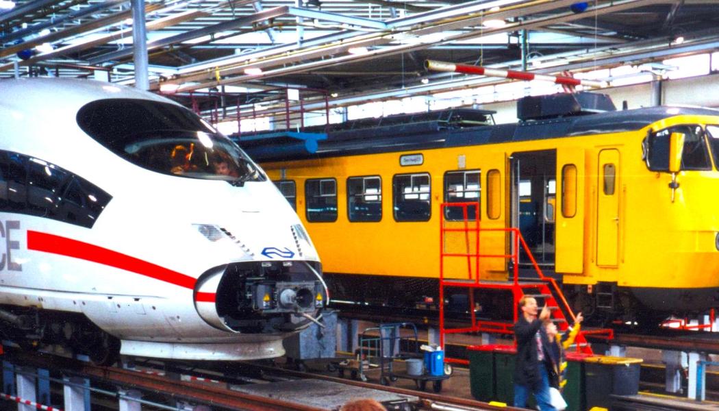 NS:s underhållsverkstad för NS Onderhoud & Service i nederländska staden Leidschendam. Foto: Wikipedia Common: Kredit: Steven Lek