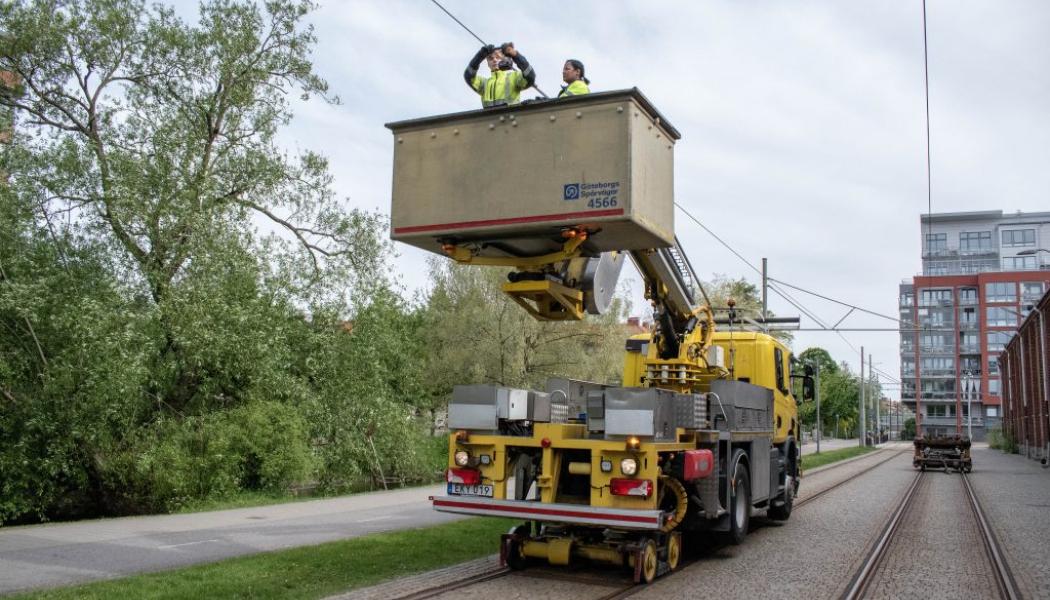 Händelserna påverkade kollektivtrafiken kraftigt när strömmen behövde brytas i stora delar av nätet. Foto: Göteborgs spårvägar