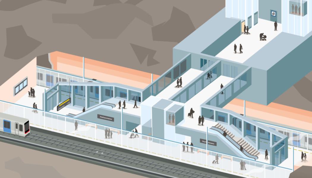 Ungefär så här kommer plattformen på de flesta av Gul linjes stationer att se ut. Bild: Region Stockholm.

