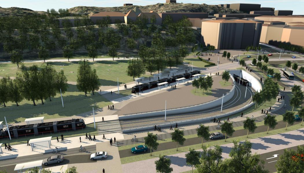 Visionsbild av Linneplatsen. Bild: Göteborgs stad
