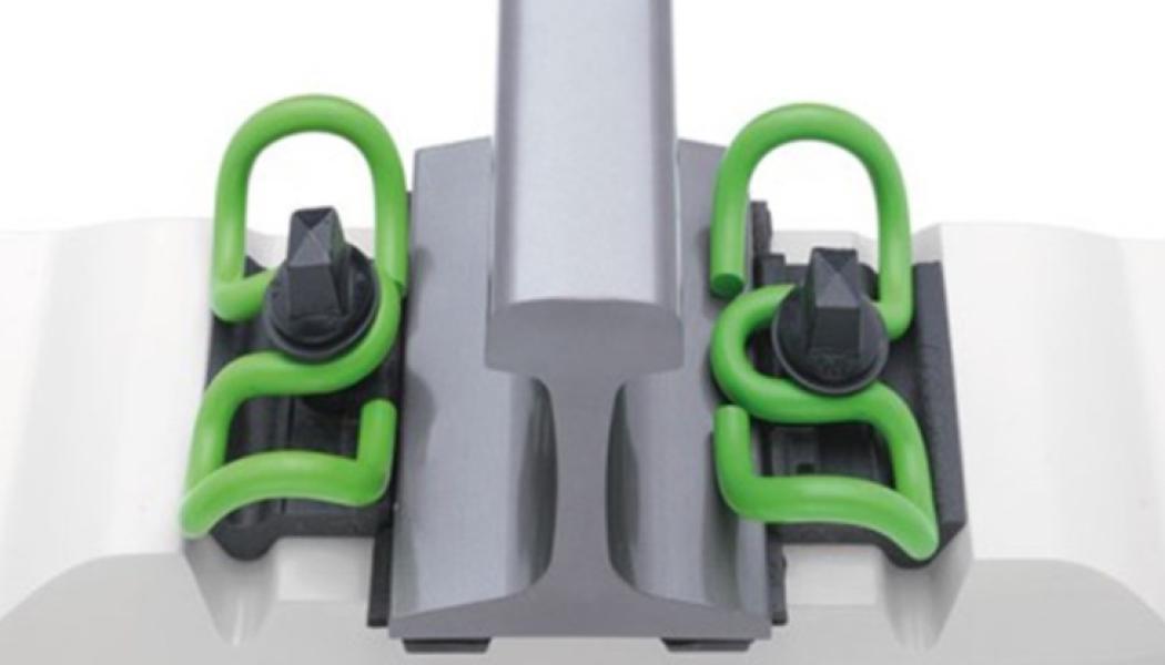 Järnvägsfästsystem för höghastighetsjärnväg från Vosslohs dotterbolag Fastening Systems China Co. Ltd., baserat i Kunshan, Kina. Foto: Vossloh