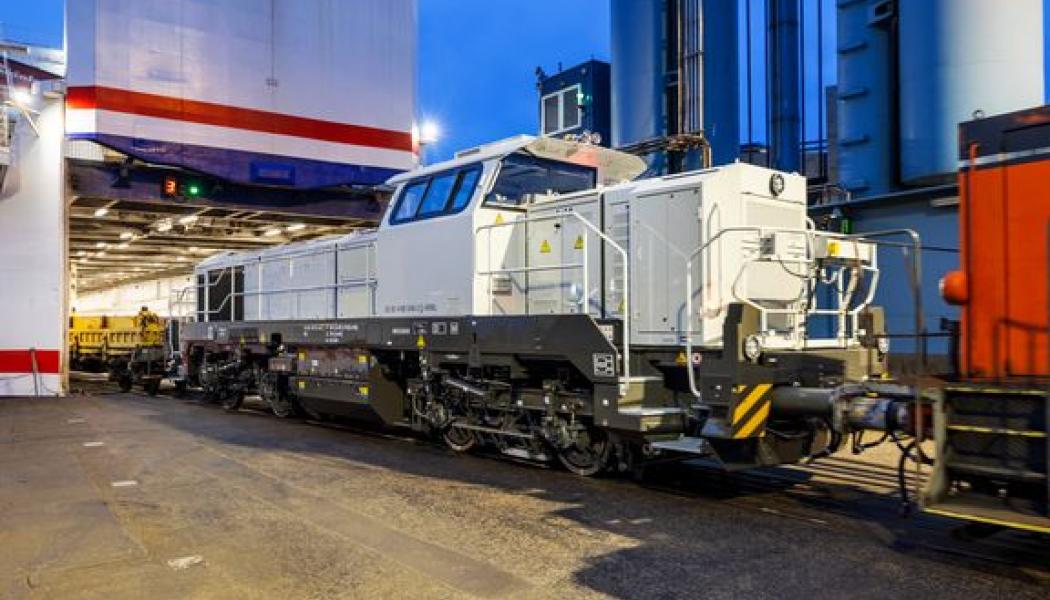 Northrails DE 18-lok anländer med tågfärjan M/S Skåne till Trelleborgs hamn från Rostock. Kasper Dudzik