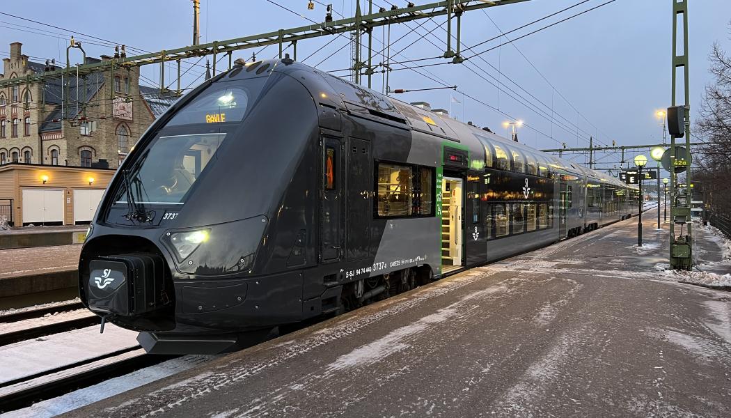 SJs upprustade och moderniserade dubbeldäckare på Gävle centralstation. Foto: SJ