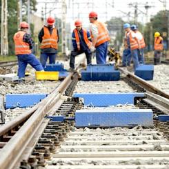 Start för byggandet av den nya, EU-finansierade, järnvägen i Ukraina mellan Mostyska och Skniliv. Foto: Ukrzaliznytsia.