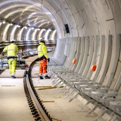 Arbete på Köpenhamns metrolinje M4. Så kan också tunnlarna för en blivande tunnelbana i Malmö komma att se ut. 
FOTO: Bax Lindhardt/Metroselskabet