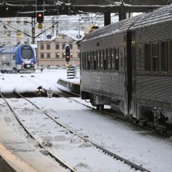 Jessica Gow/TT: Historiskt sett är februari en tuff månad för tågen, då vädret sliter på tågen. Arkiv.