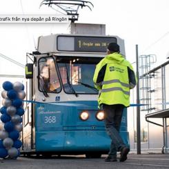 Spårvangsdepån på Ringöndrygt har plats för drygt70 spårvagnar. Foto: Göteborgs Spårvägar