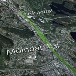 Förslag på hur den nya järnvägen ska lokaliseras. Bild: Trafikverket