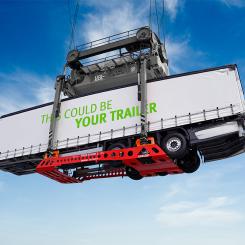TX Logistik visar upp sin trailerlyft på InnoTrans-mässan i Berlin. Foto: TX Logistik