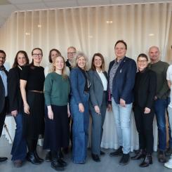 Från vänster: Ganesh Chandramouli, Alstom, Sara Olofsson, MDU, Anja Ankelius, MDU, Jessica Bruch, MDU, Johanna Svedin, Alstom, Fredric Bonnevier, Alstom, Helena Jerregård, MDU, Maria Signa. Foto: Alstom