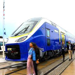Coradia Max kommer att tas i drift i regionen Niedersachsen i Tyskland år 2025 och förväntas spela en viktig roll i moderniseringen av den tyska regionaltrafiken. 
Foto: Messe Berlin