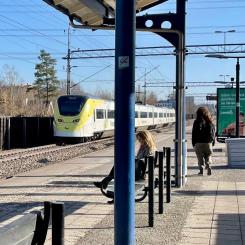 Ett av Arlanda express norrgående  tåg. Foto: Stina Wickenberg