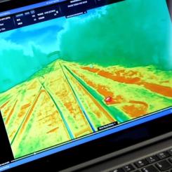 Värmekamera monterad i fronten på ett brittiskt pendeltåg i försöket. Totalt 32 tåg utrustas. Foto: © South Eastern Railway