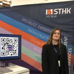 Emma Green, HR-koordinator på STHK och Joel Anselin, affärsenhetsledare för infrastruktur representerade företaget på Elmia Nordic Rail.