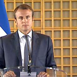 President Emmanuel Macron presenterade i sitt tal den ekologiska planeringen med vars hjälp Frankrike siktar på att minska sina utsläpp av växthusgaser med 55 procent till 2030, skydda den biologiska mångfalden och främja den cirkulära ekonomin. Foto: Franska regeringen