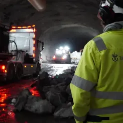 Bygget i Ersmarkstunneln. Foto: trafikverket