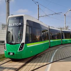 I jämförelse med andra spårvagnsmodeller som används i Graz, erbjuder Flexity från Alstom betydande förbättringar vad gäller passagerarkapacitet. Foto: Holding Graz