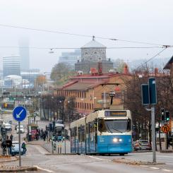 En M31-spårvagn, samma modell som var inblandad i olyckan vid Wavrinskys plats den 18 mars 2025. Foto: Göteborgs spårvägar