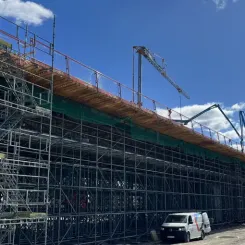 Cirka 1 300 kubikmeter betong användes i arbetet, som pågick dygnet runt. Foto: Trafikverket