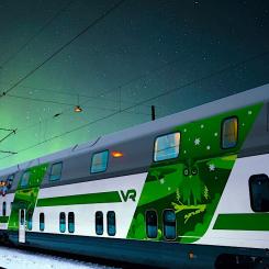 Finländskt nattåg med sovvagnar. Bild: VR
