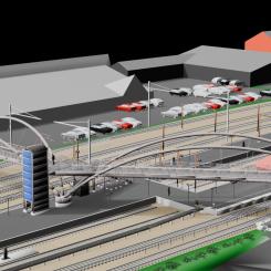 Hillerød station ska byggas om med nya spår, nytt tak, längre plattformar och en ny gångbro över stationen. Bild: Banedanmark